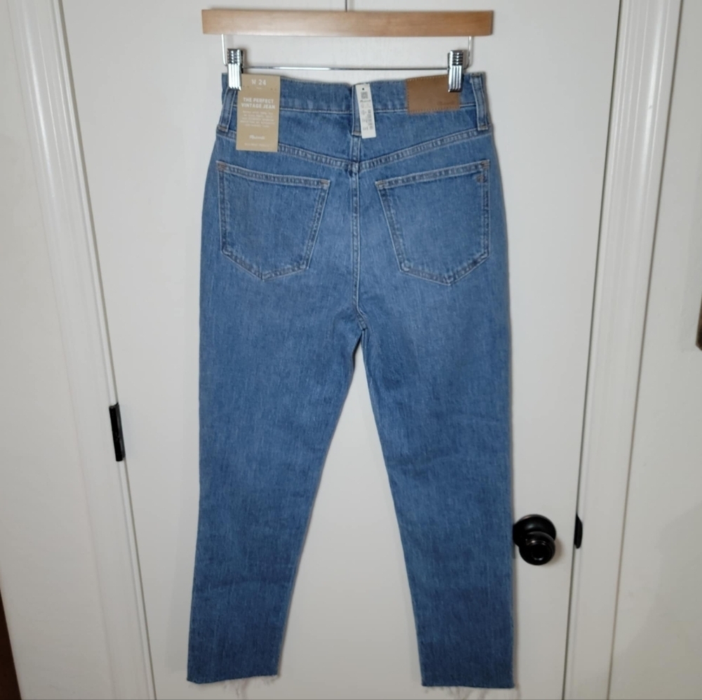 Madewell Perfect Vintage Jeans Raw Hem Size 24 New With Tags - Picture 7 of 12